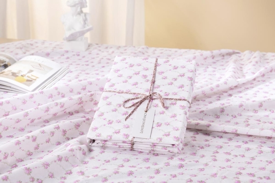 ピンク フローラル テーブルの布 コットン 持続可能なテーブルの布 ホーム 60x90 60x120